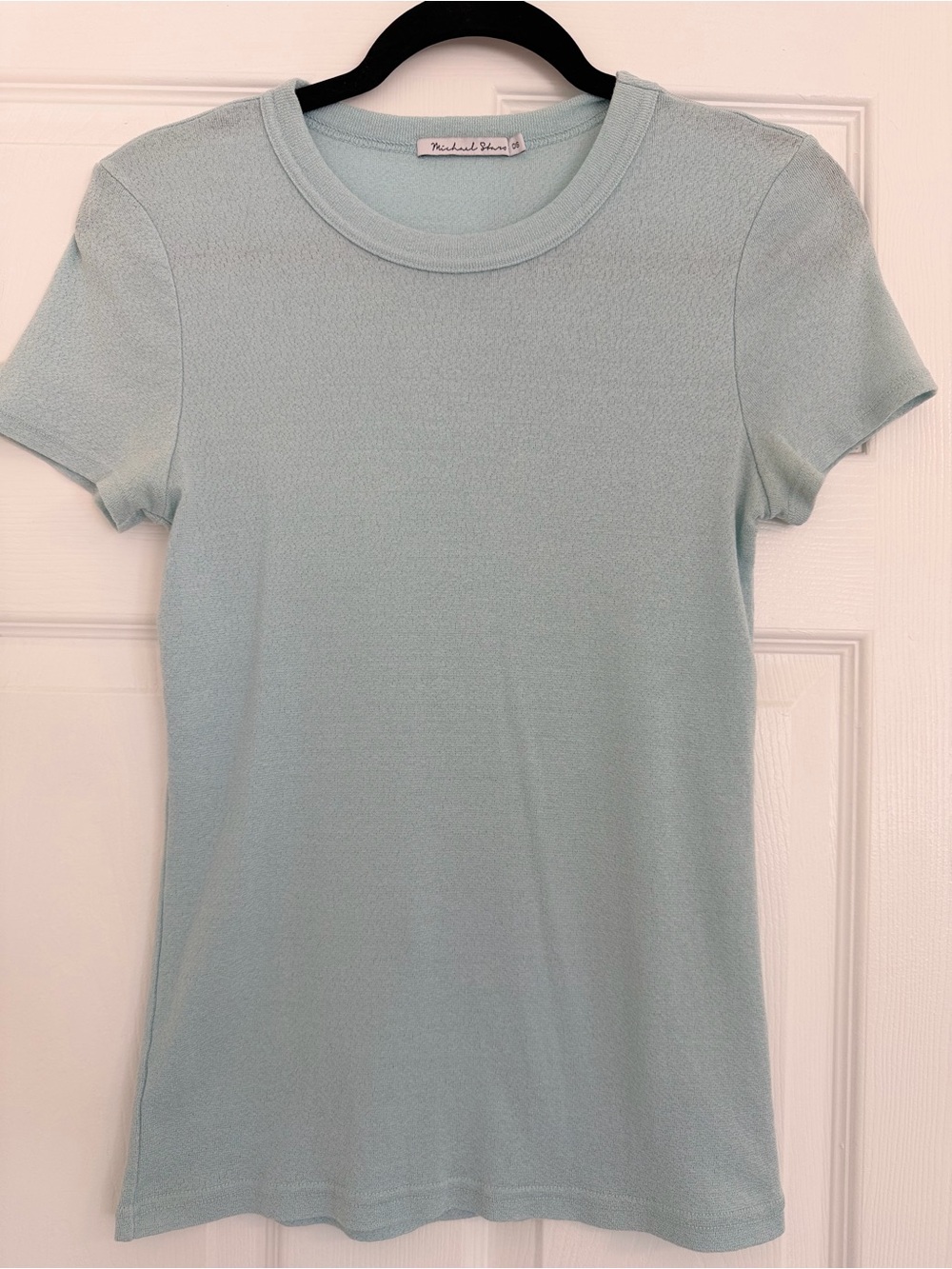 Michael Stars Women’s Pale Blue Crewneck Tee Shirt - One Size Fits Many